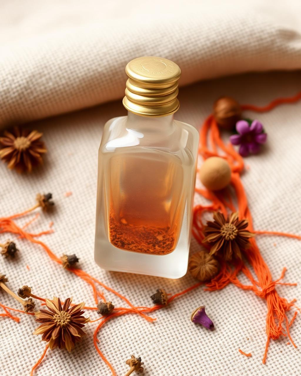 Modern perfume bottle on a dressing table